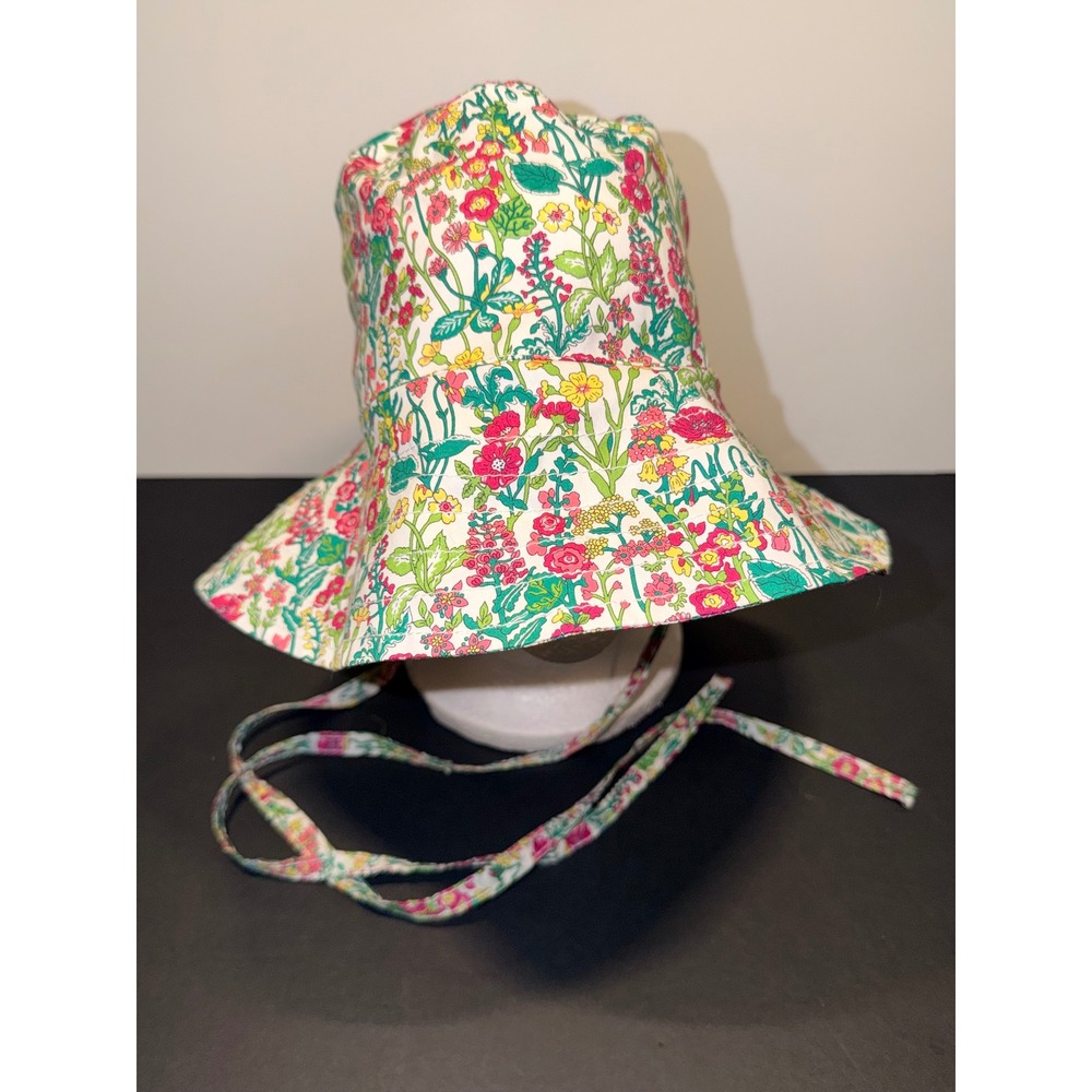 New J.Crew Liberty Re-Imagined Fabric Floral Bucket Hat With Chin Straps Sun Hat